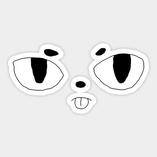 Cute Cat Face (black-white) (mareescatharsis original) Sticker